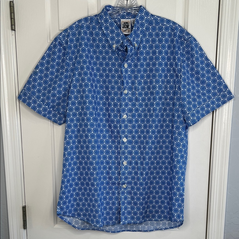 Vintage Kennington LTD California Blue Flower Power Button Down Shirt Size XL